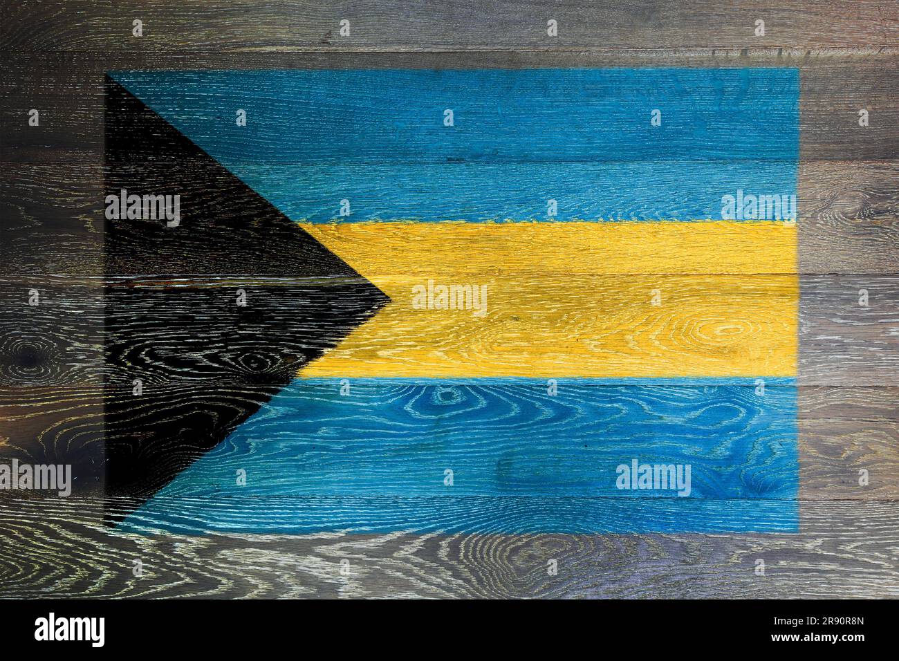 Bahamas flag on rustic old wood surface background Stock Photo - Alamy