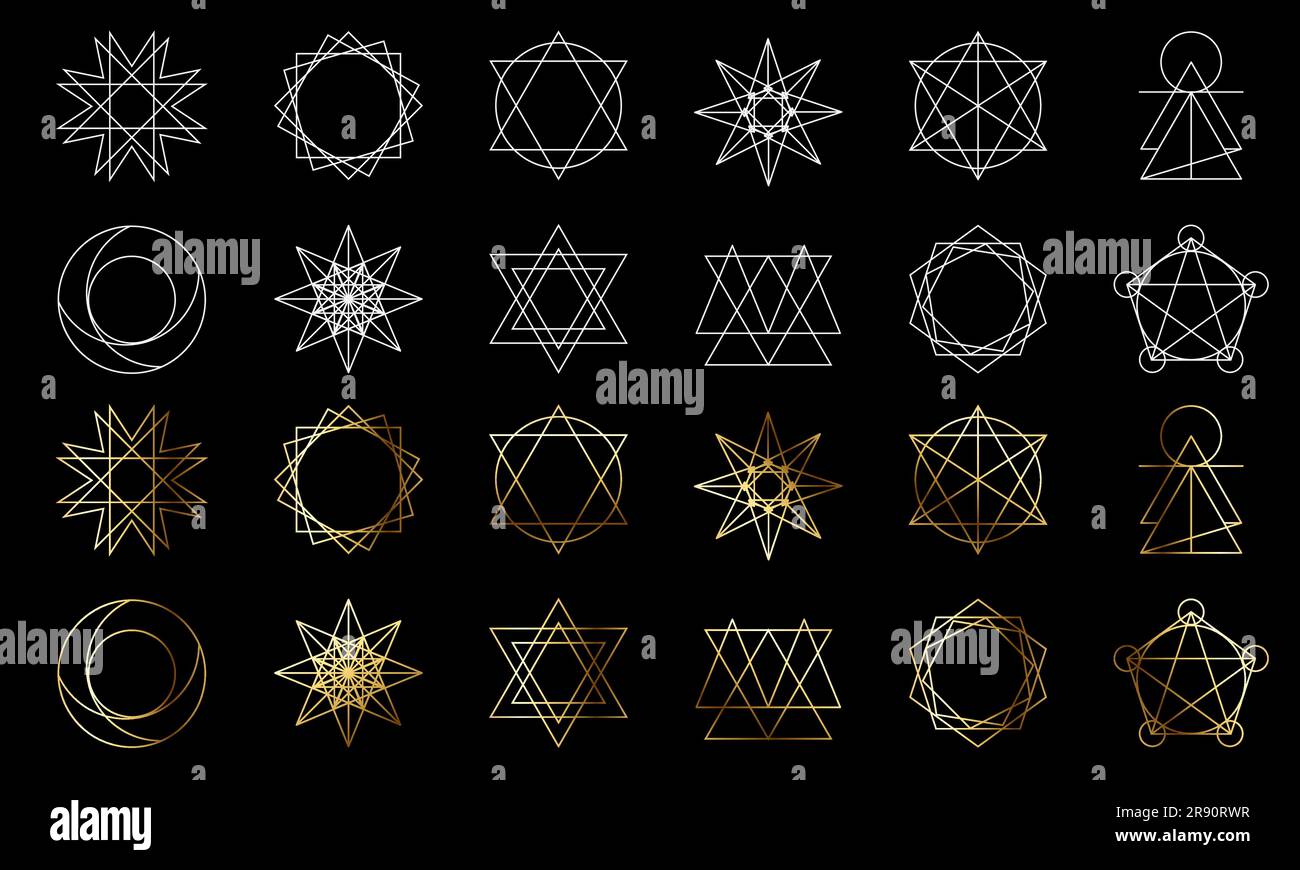 Sacred geometry shapes. Vector illustration isolated on white background Stock Vector