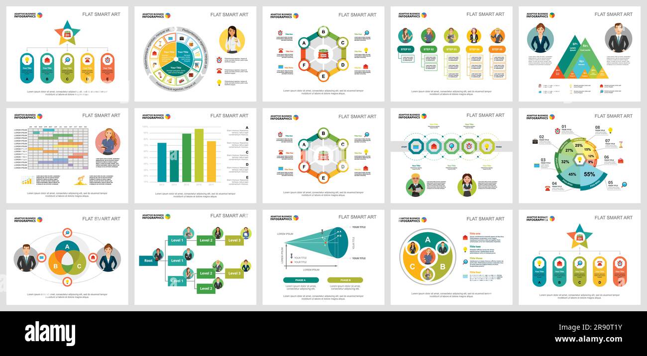 Colorful management or analytics concept infographic charts set Stock ...