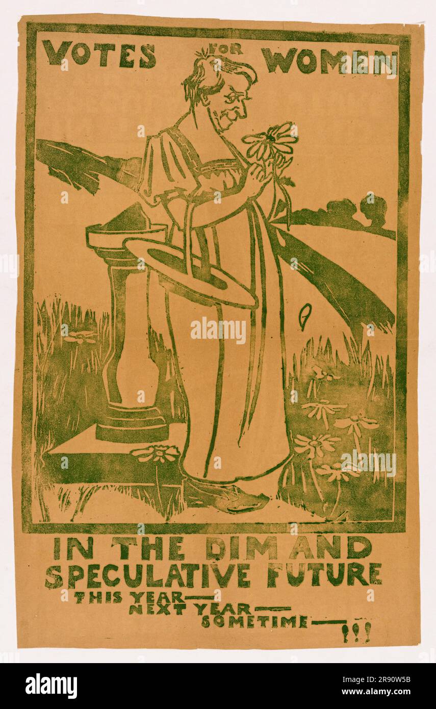 A vintage suffragette campaign poster Stock Photo