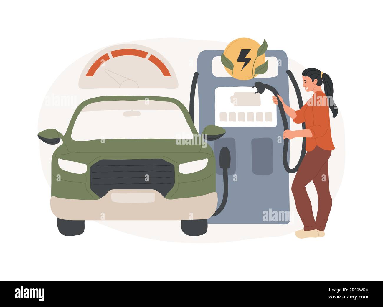Fuel economy isolated concept vector illustration. Gas mileage, fuel