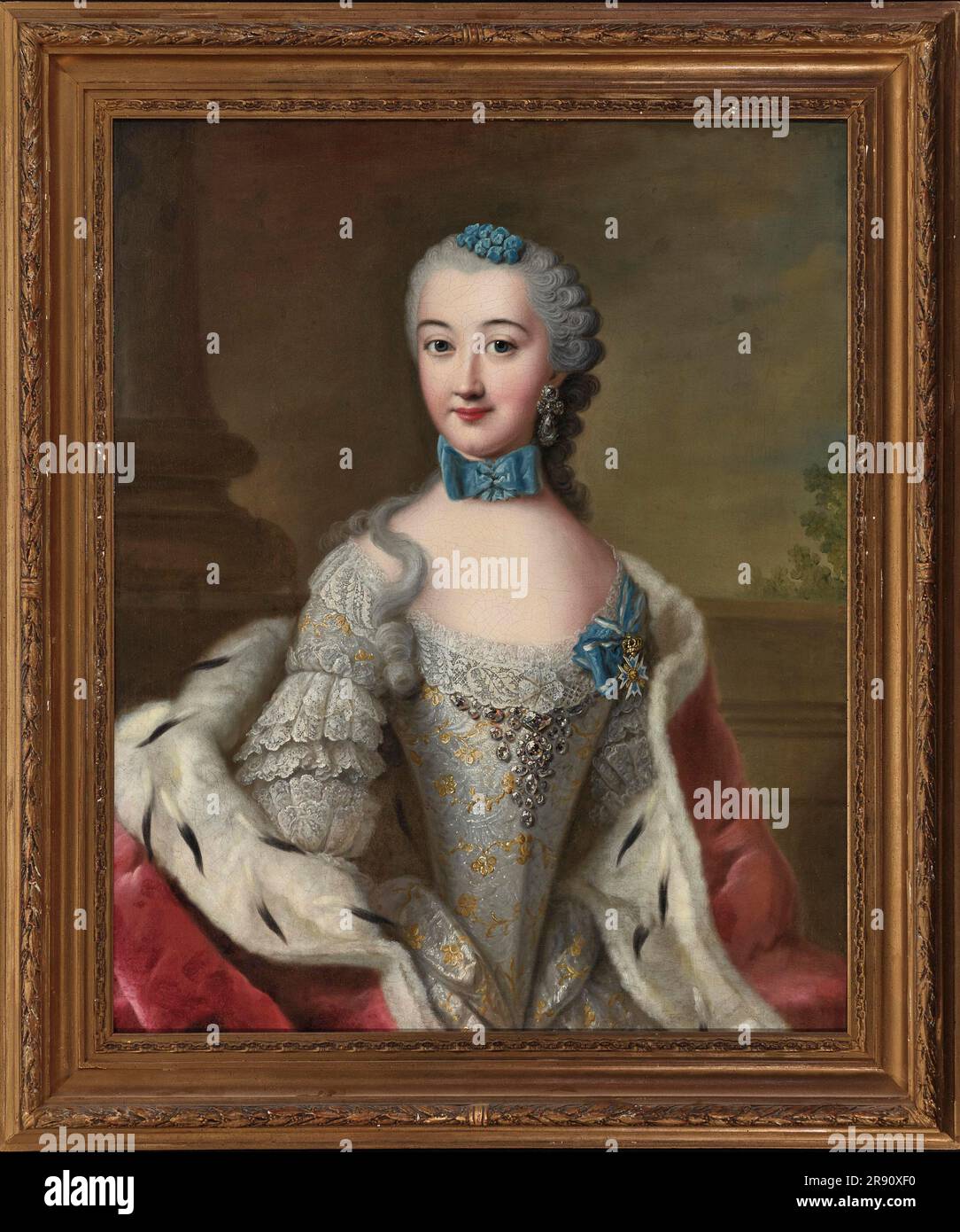 Countess Marie Sophie of Solms-Laubach (1721-1793), Duchess of W&#xfc;rttemberg-Oels, ca 1752. Private Collection. Stock Photo