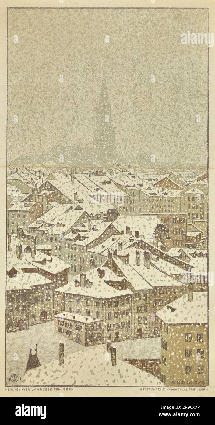 Bern in Winter, 1911. Private Collection. Stock Photo