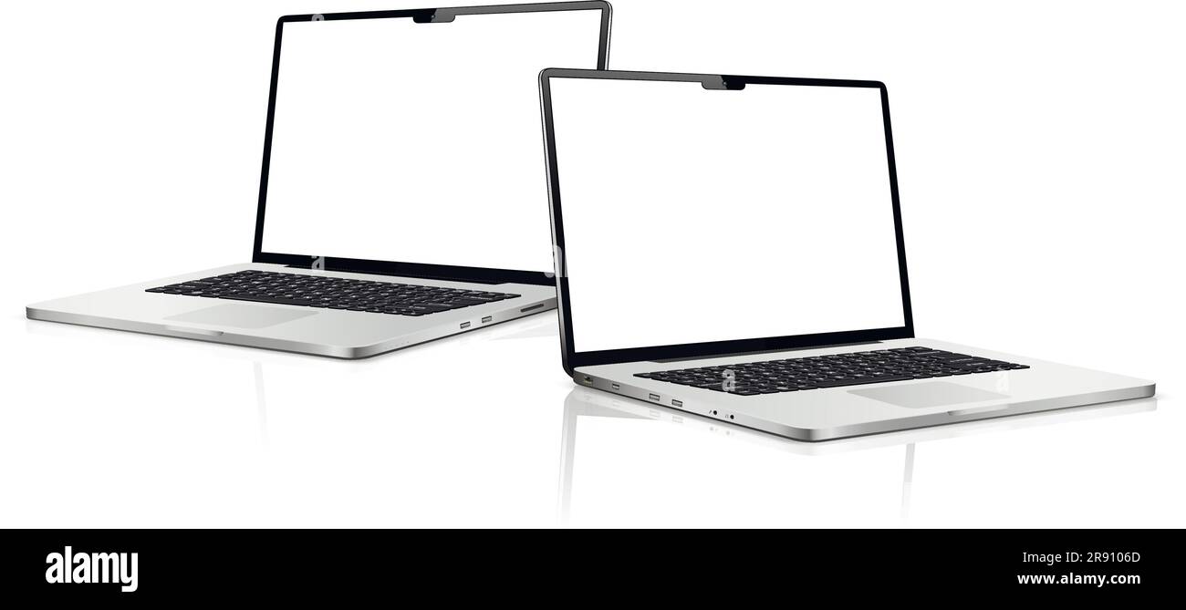 Two laptops with blank screen mock up Stock Vector Image & Art Alamy