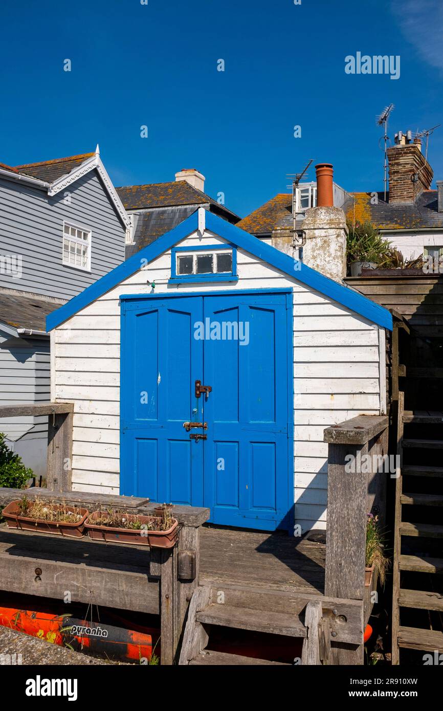 Whitstable North Kent , England UK Colourful beach hut or shed on the