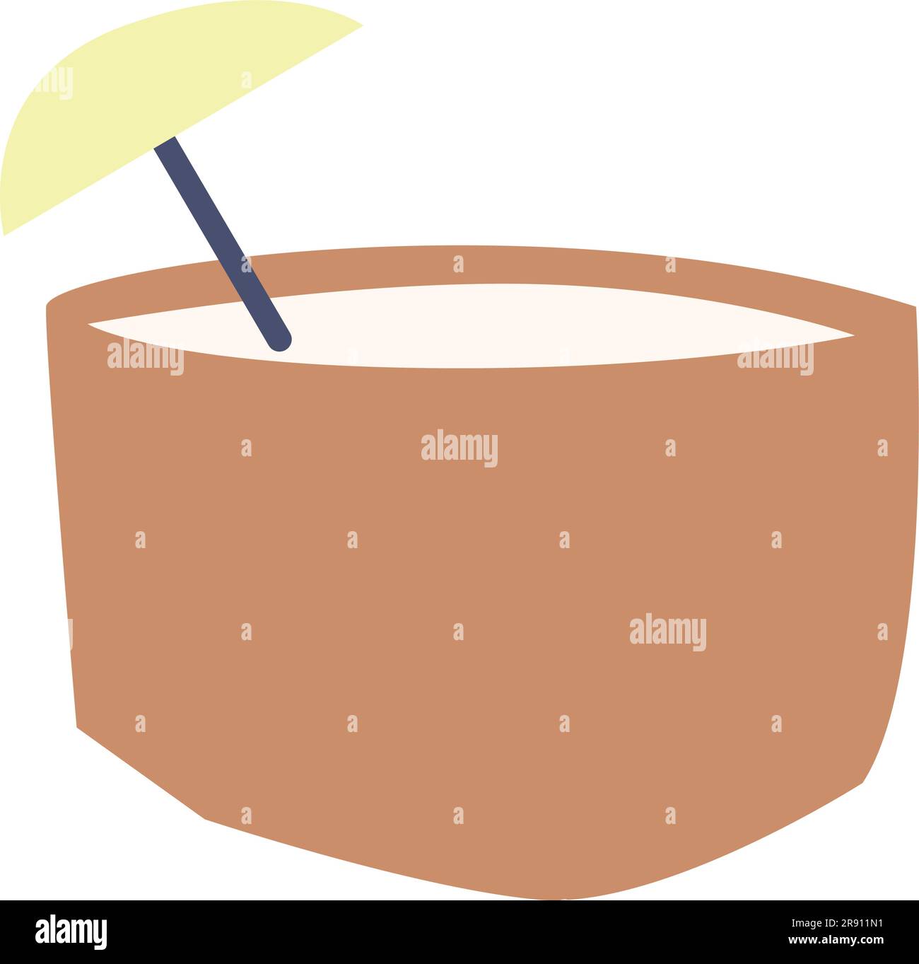 Isolated colored summer coconut cocktail icon Vector Stock Vector Image ...