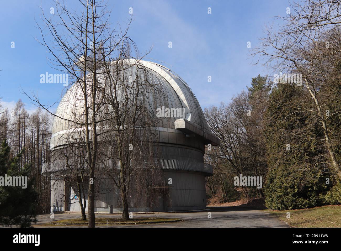 The dome of the 2-m telescope in the Ondrejov Observatory - principal observatory of the Astronomical Institute of the Academy of Sciences Stock Photo