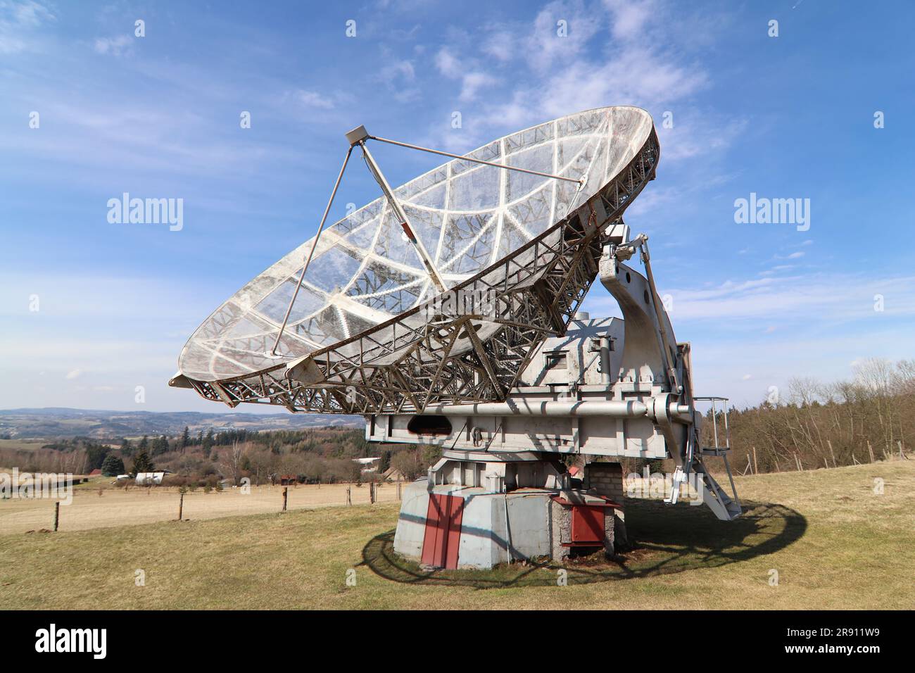 Radiotelescope and solar flux monitor in Ondrejov Observatory - principal observatory of the Astronomical Institute Stock Photo
