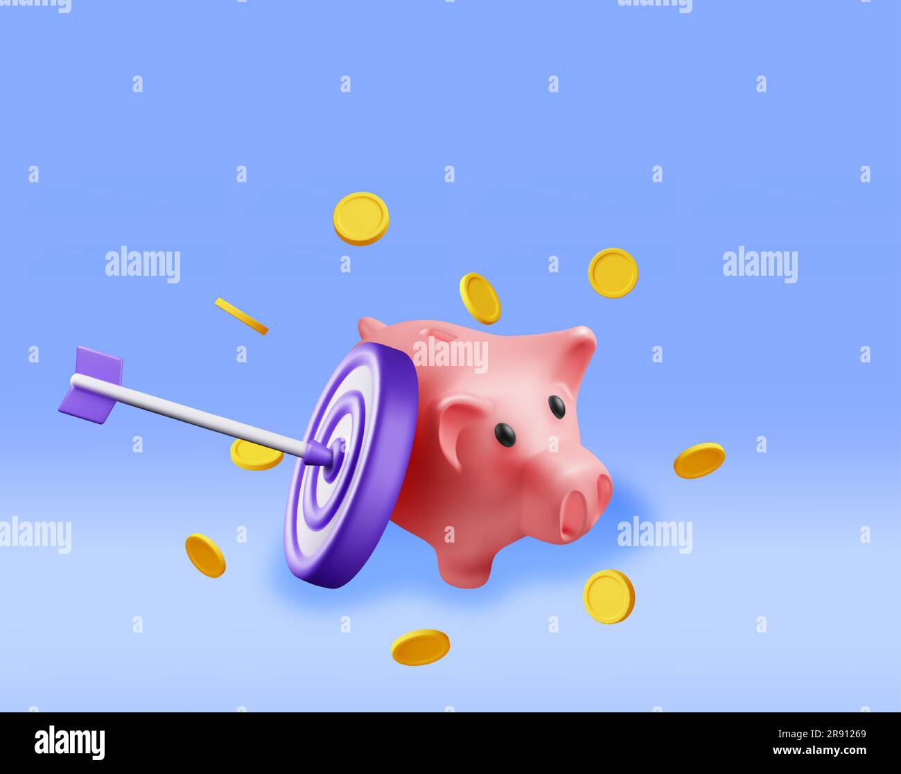 3D Piggy Bank with Dart Target Stock Vector Image & Art - Alamy