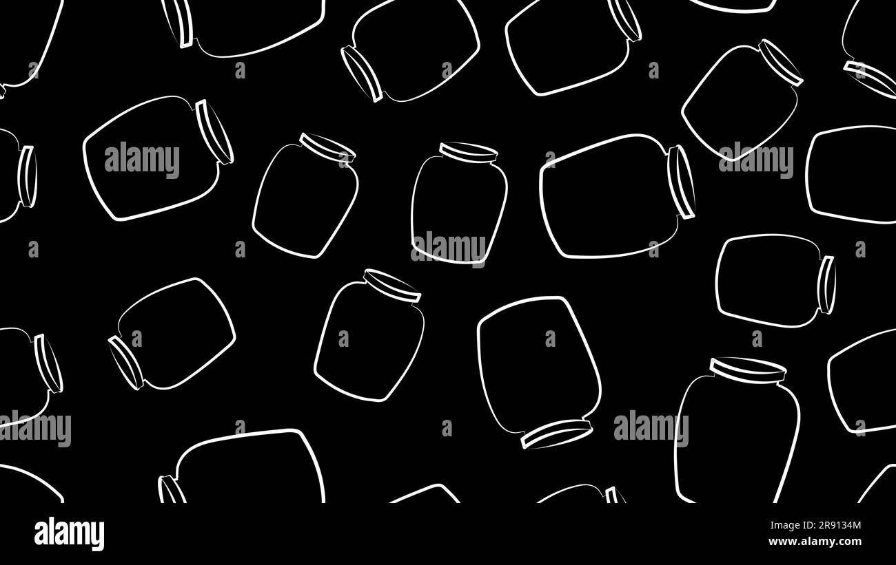 Seamless pattern with pickle jars fruits and vegetables. Stock Vector