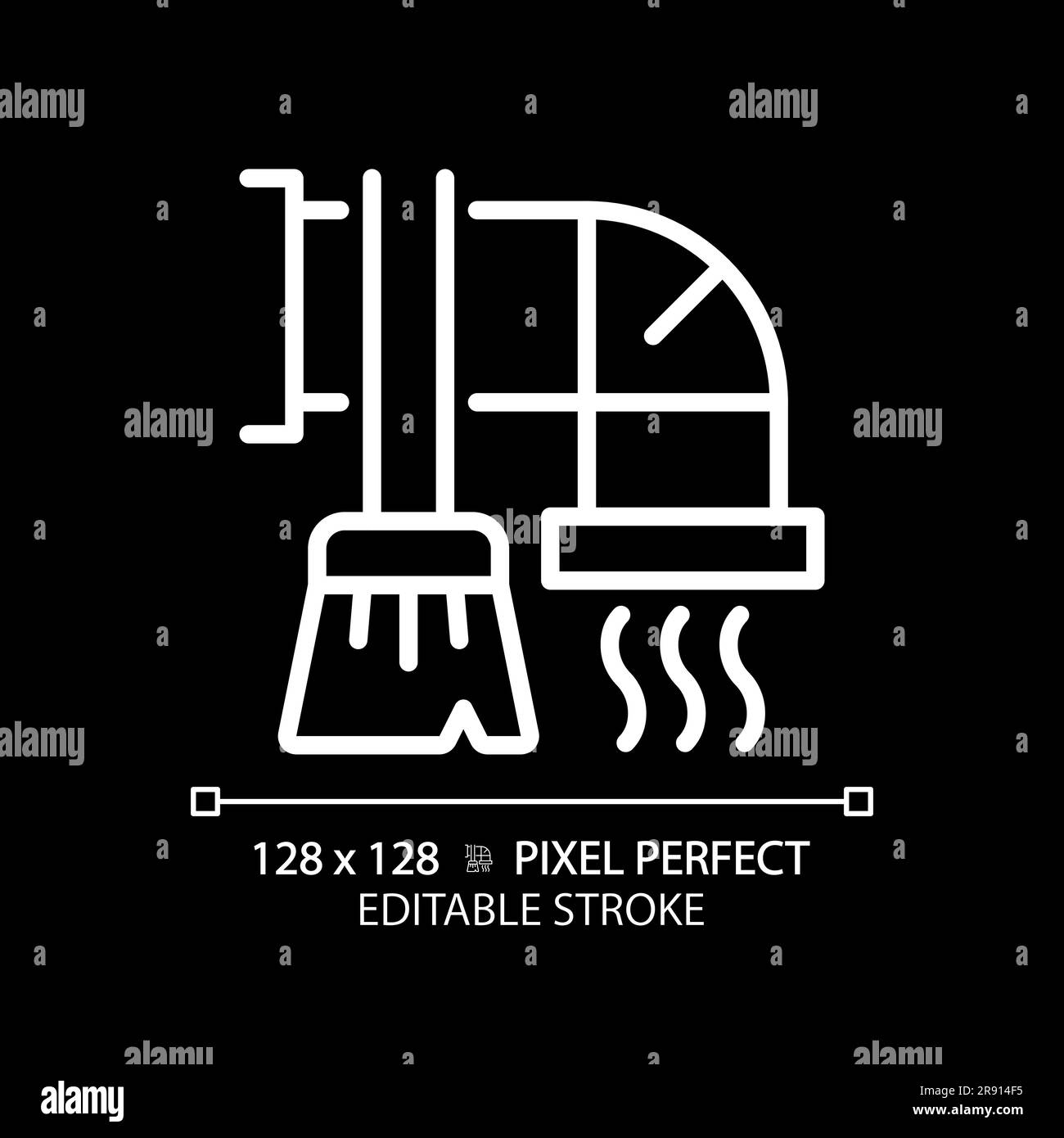 Duct cleaning white linear icon for dark theme Stock Vector Image & Art