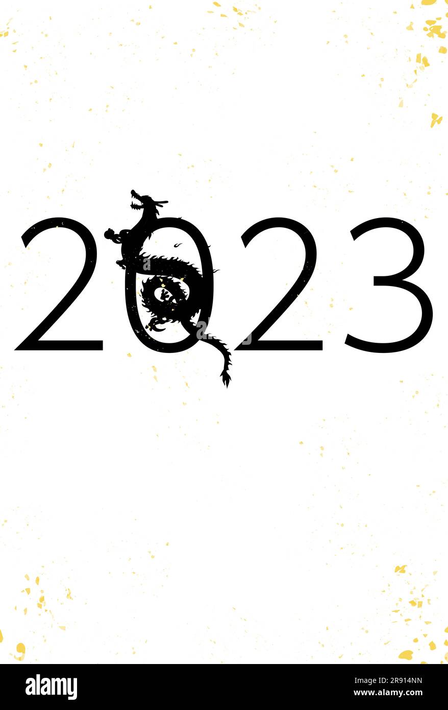 New Year's greeting card for the year of the dragon 2024, dragon