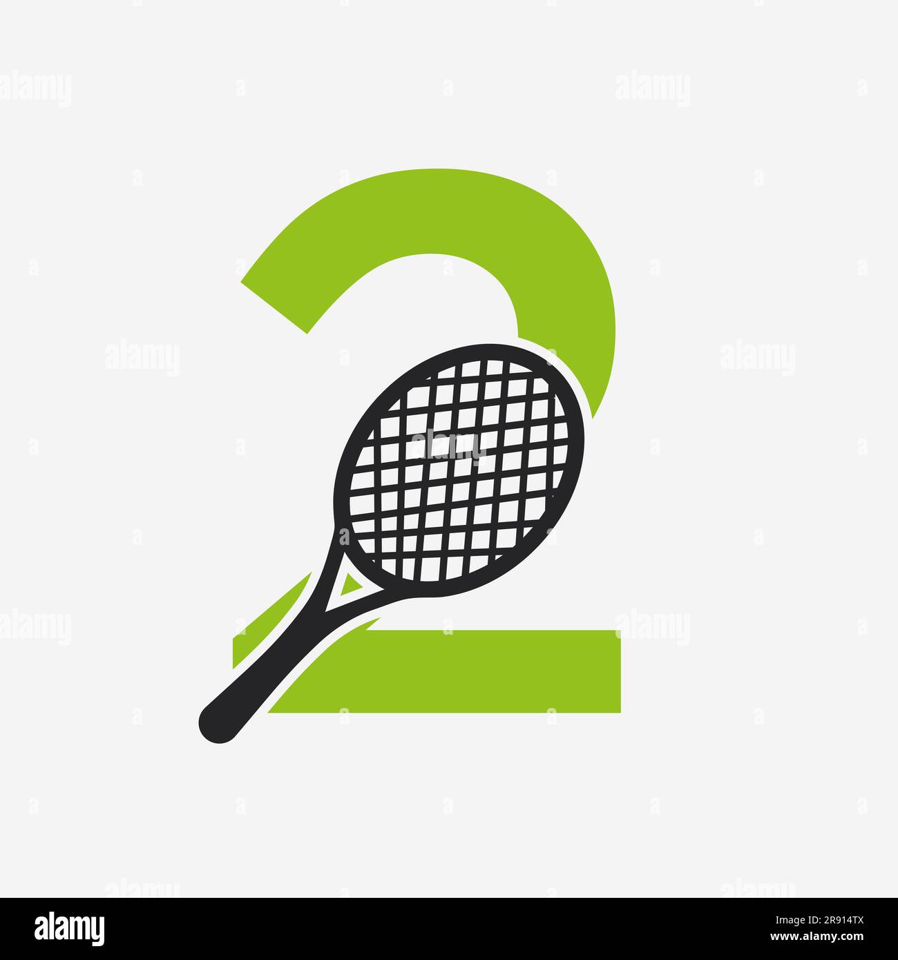 Letter 2 Padel Tennis Logo. Padel Racket Logo Design. Beach Table