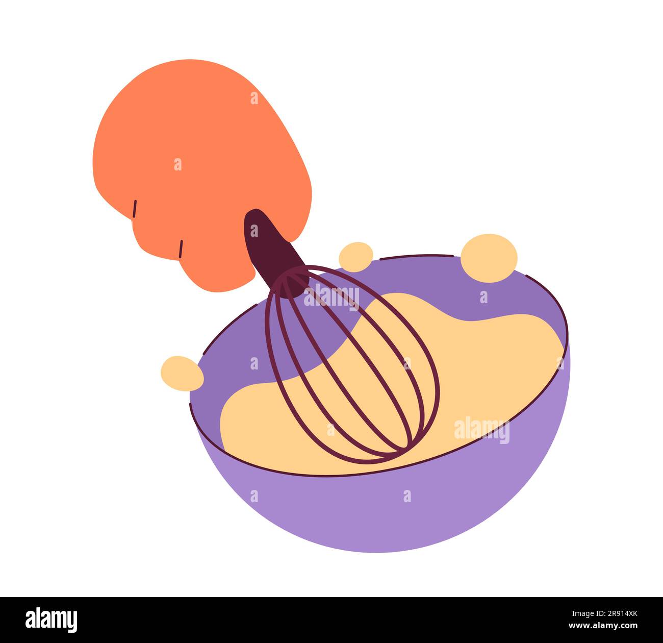 Hand with whisk whipping cream flat semi flat colour vector object Stock Vector Image & Art Alamy