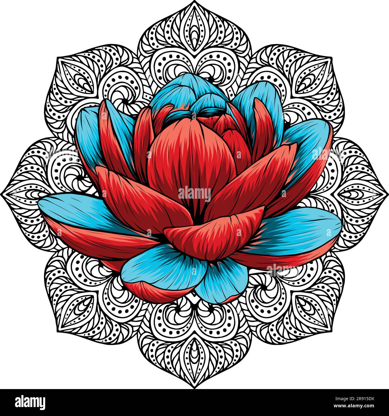 Stylized lotus scroll hi-res stock photography and images - Alamy