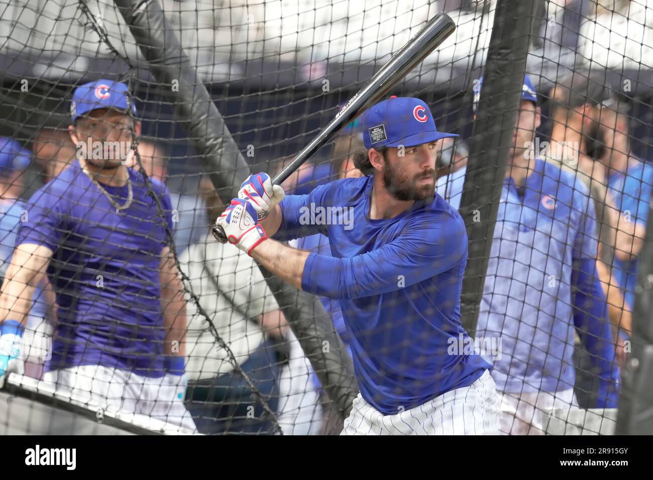 Chicago Cubs' Dansby Swanson speaks during a press conference ahead of the  baseball match against St. Louis Cardinals at the MLB World Tour London  Series, in London Stadium. (AP Photo/Kin Cheung Stock