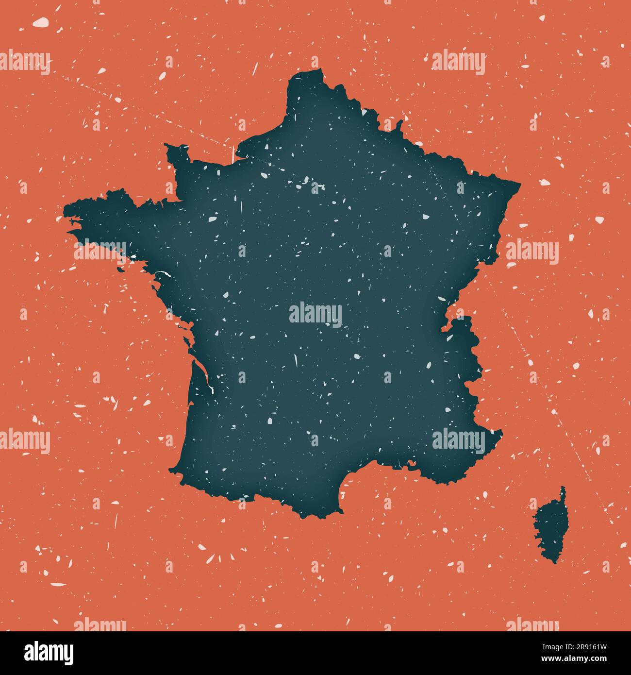 France vintage map. Grunge map of the country with distressed texture