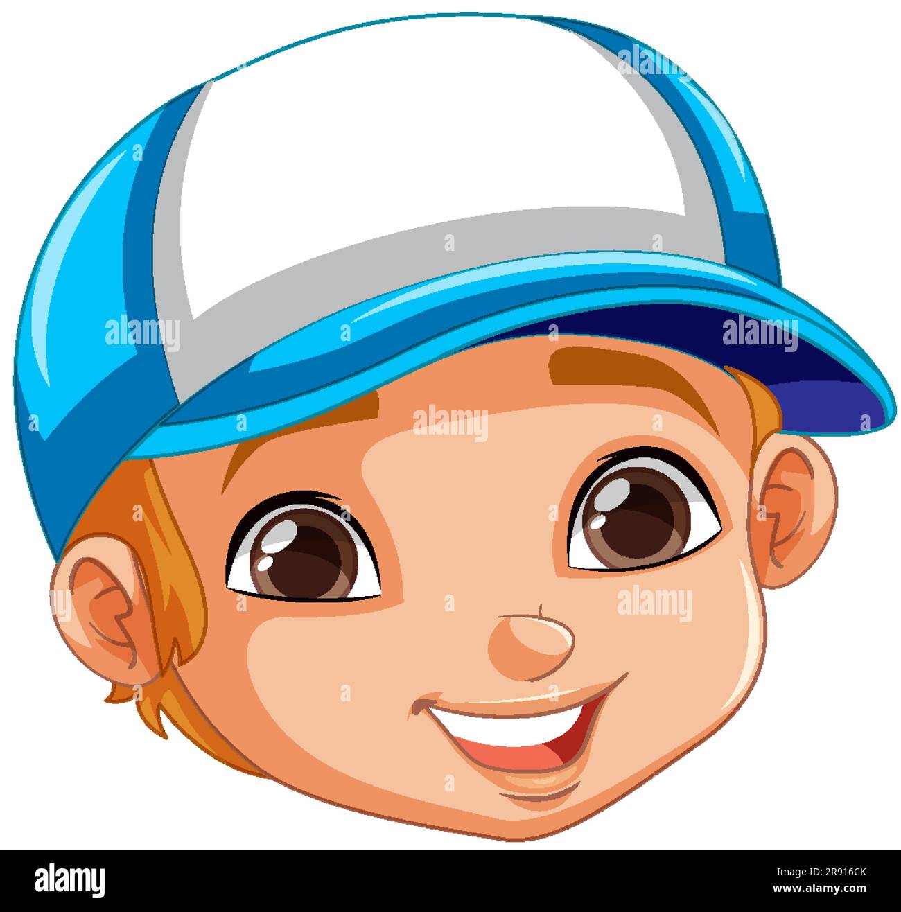 Boy wearing baseball hat head illustration Stock Vector Image & Art Alamy