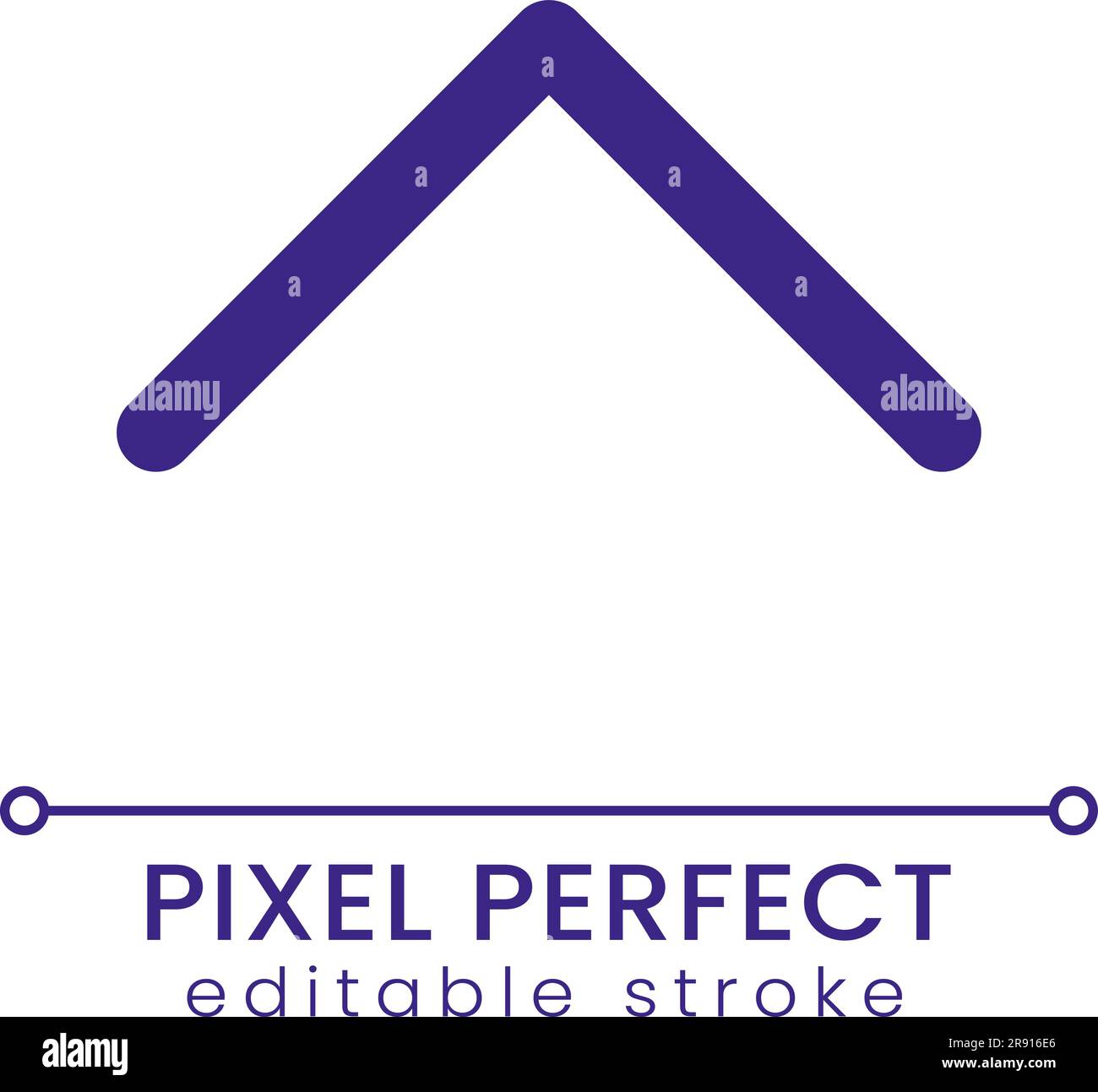 Scroll up pixel perfect RGB color ui icon Stock Vector