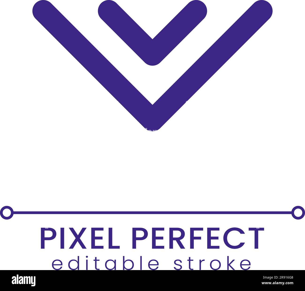 Scroll to bottom pixel perfect RGB color ui icon Stock Vector Image ...