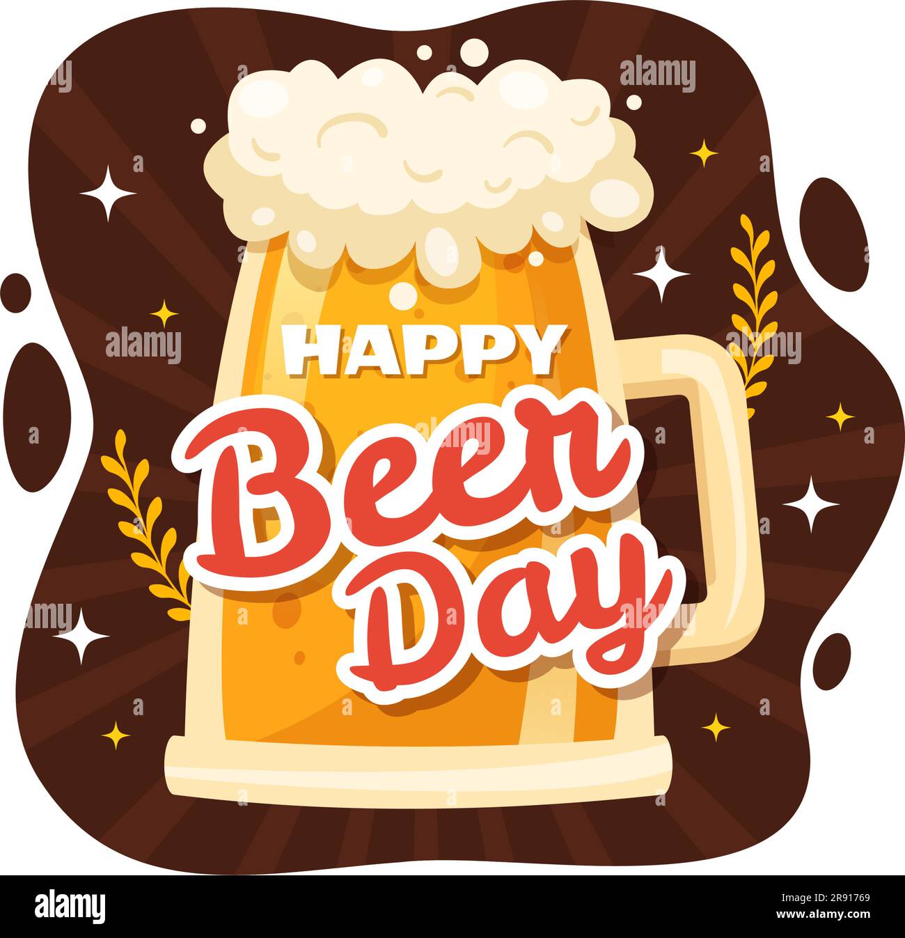 International Beer Day Vector Illustration with Cheers Beers Celebration in Flat Cartoon Hand Drawn Landing Page background Templates Stock Vector