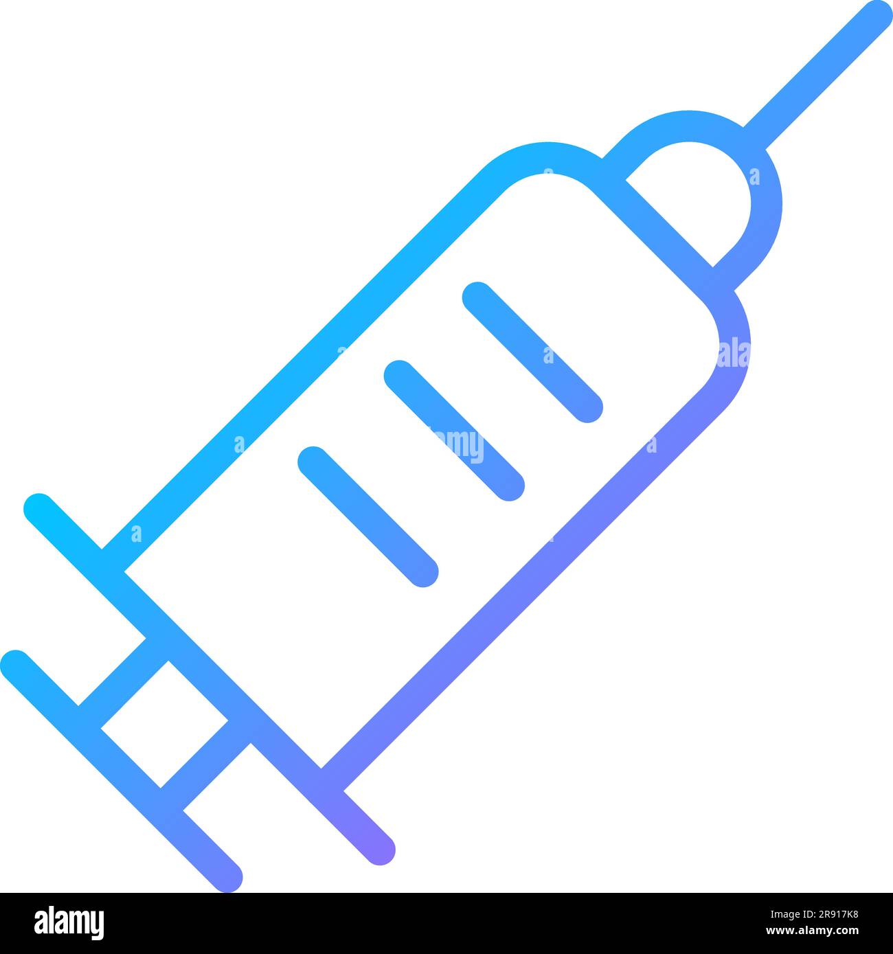 Medical syringe pixel perfect gradient linear vector icon Stock Vector