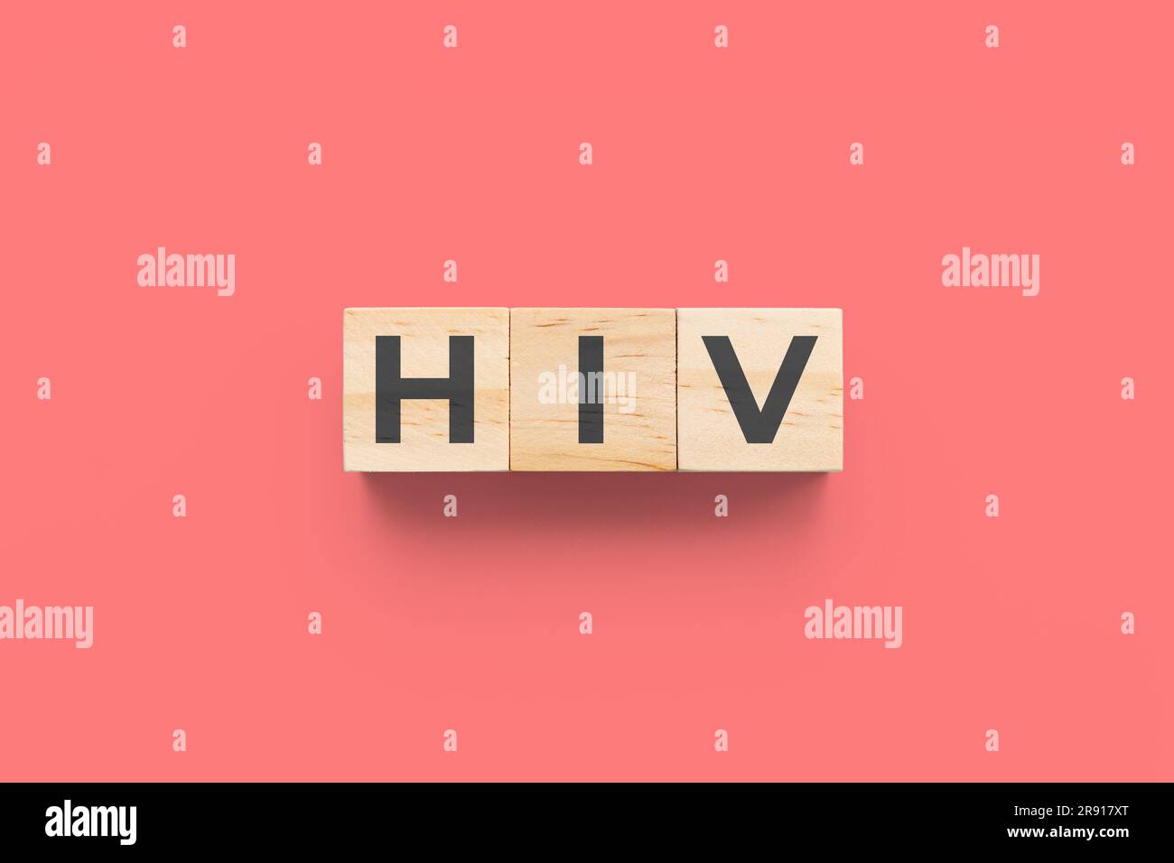 HIV (Human Immunodeficiency Virus) wooden cubes on red background Stock ...