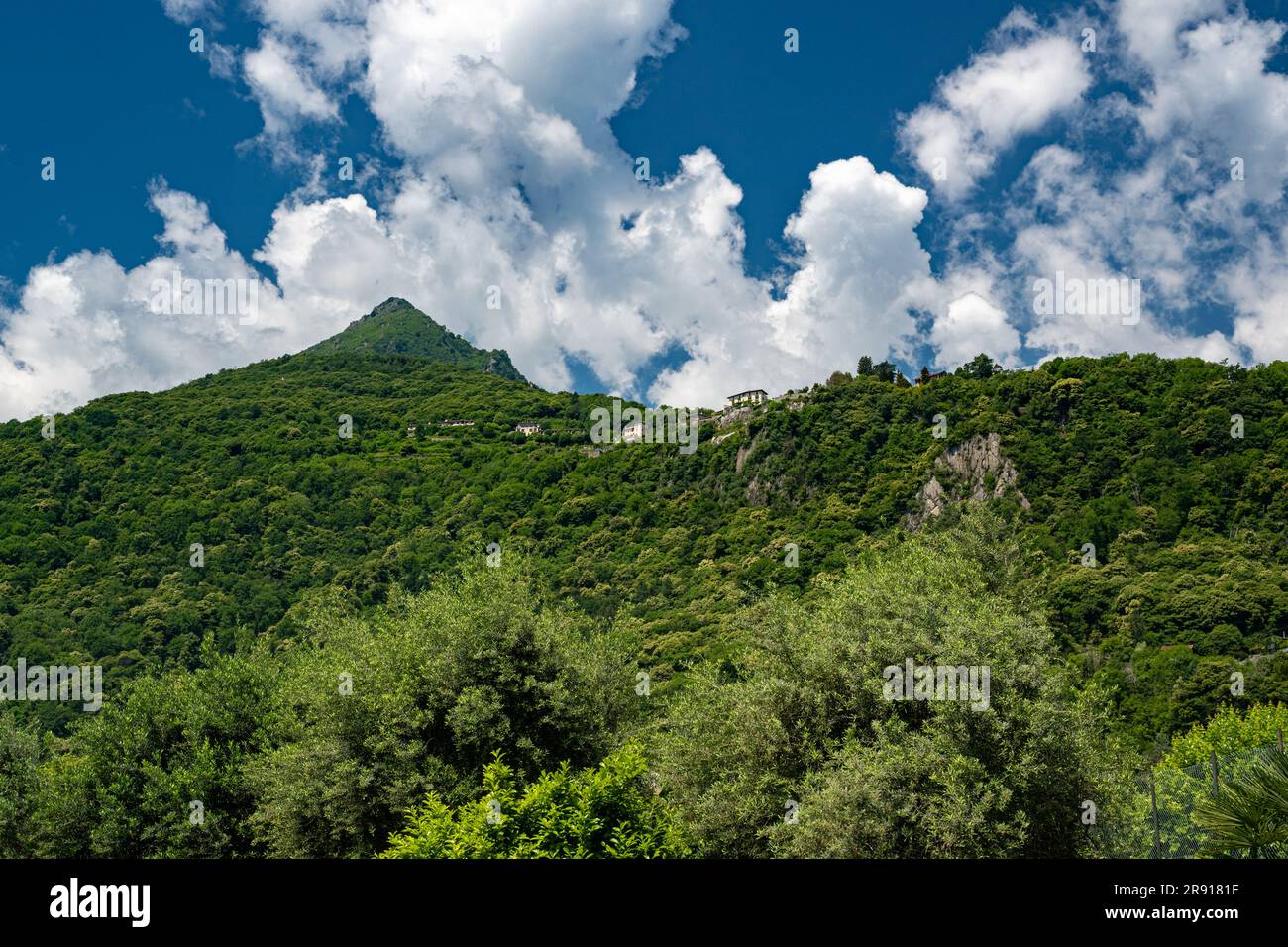 Cannero Riviera, Lake Maggiore. The mountains above the old town. Piedmont, Italian Lakes, Italy, Europe Stock Photo