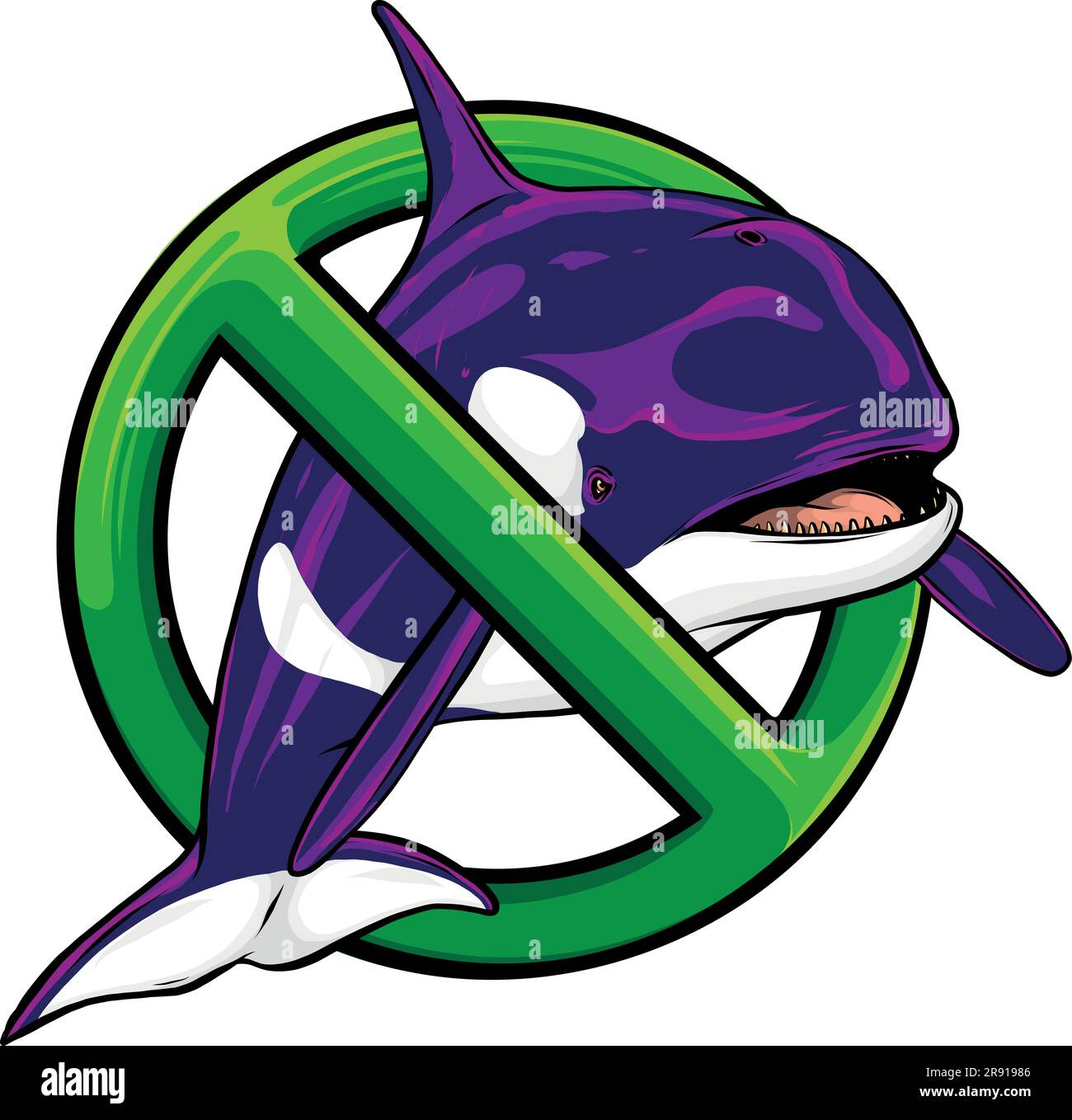 No orca sign icon vector illustration on white background Stock Vector