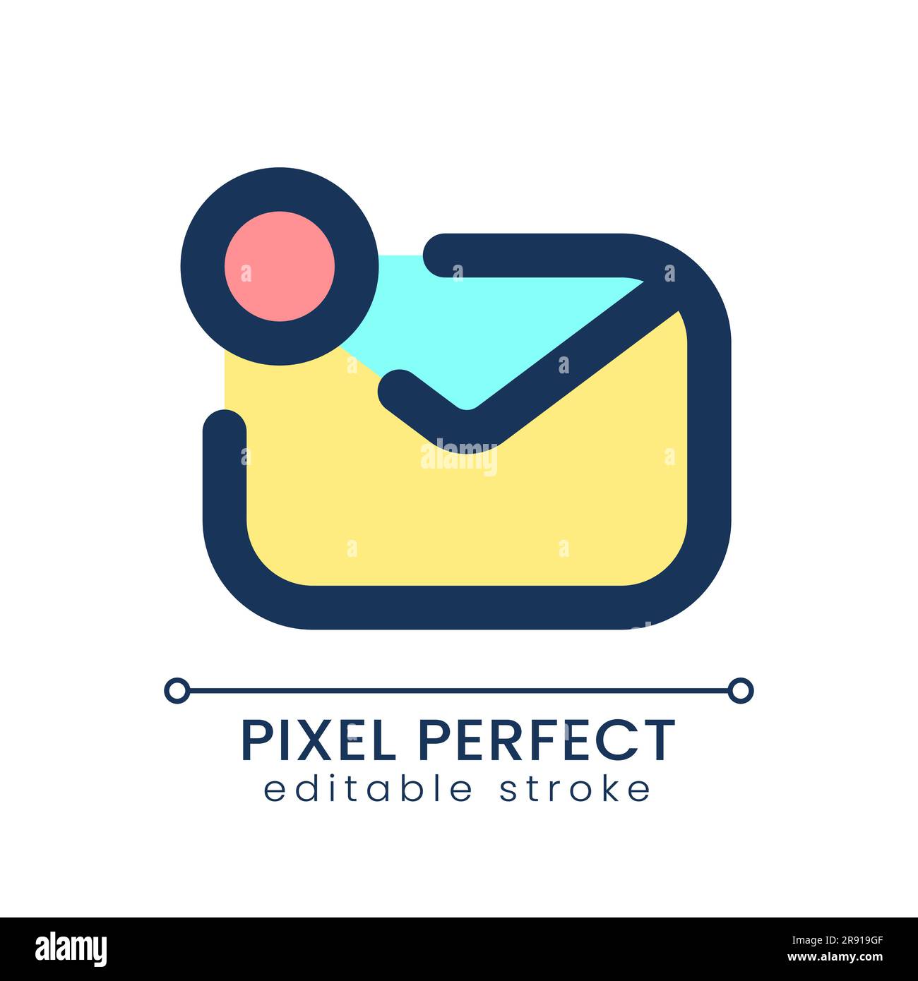 Letter notification pixel perfect RGB color ui icon Stock Vector Image ...