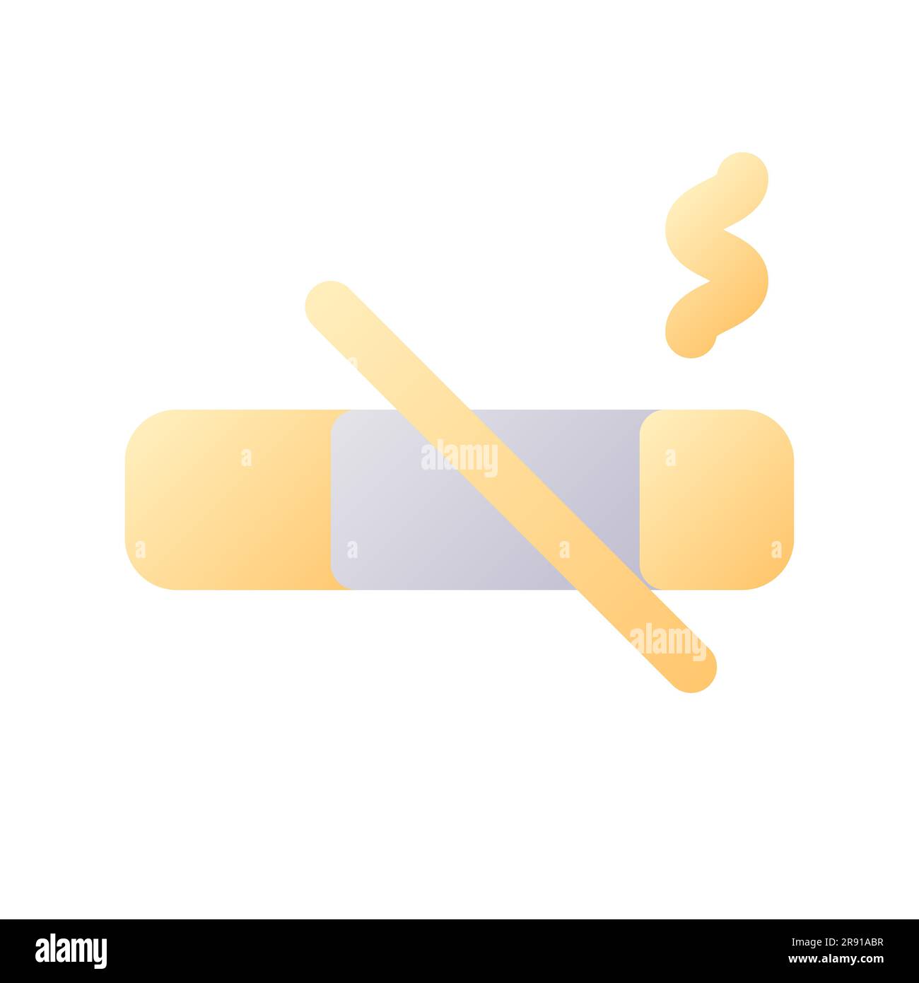 No smoking pixel perfect flat gradient two-color ui icon Stock Vector