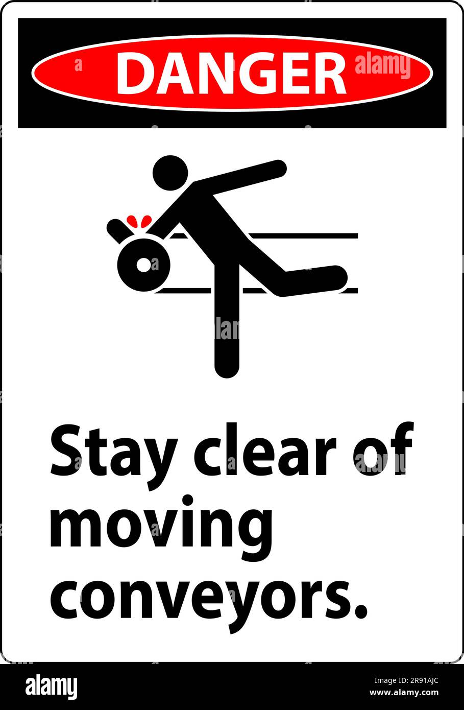 Danger Sign Moving Conveyors Stay Clear Stock Vector Image & Art Alamy