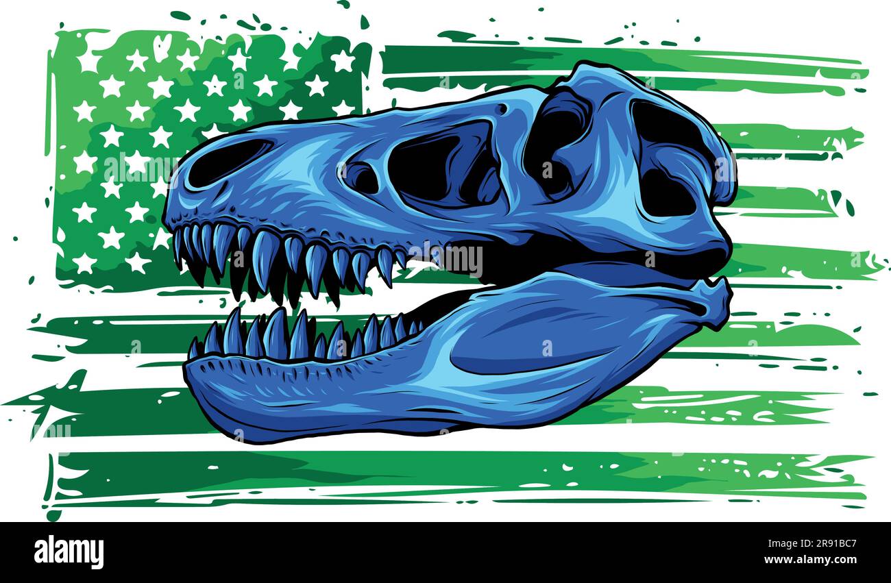 Editable vector hand drawing illustration of Tyranosaurus Rex or T
