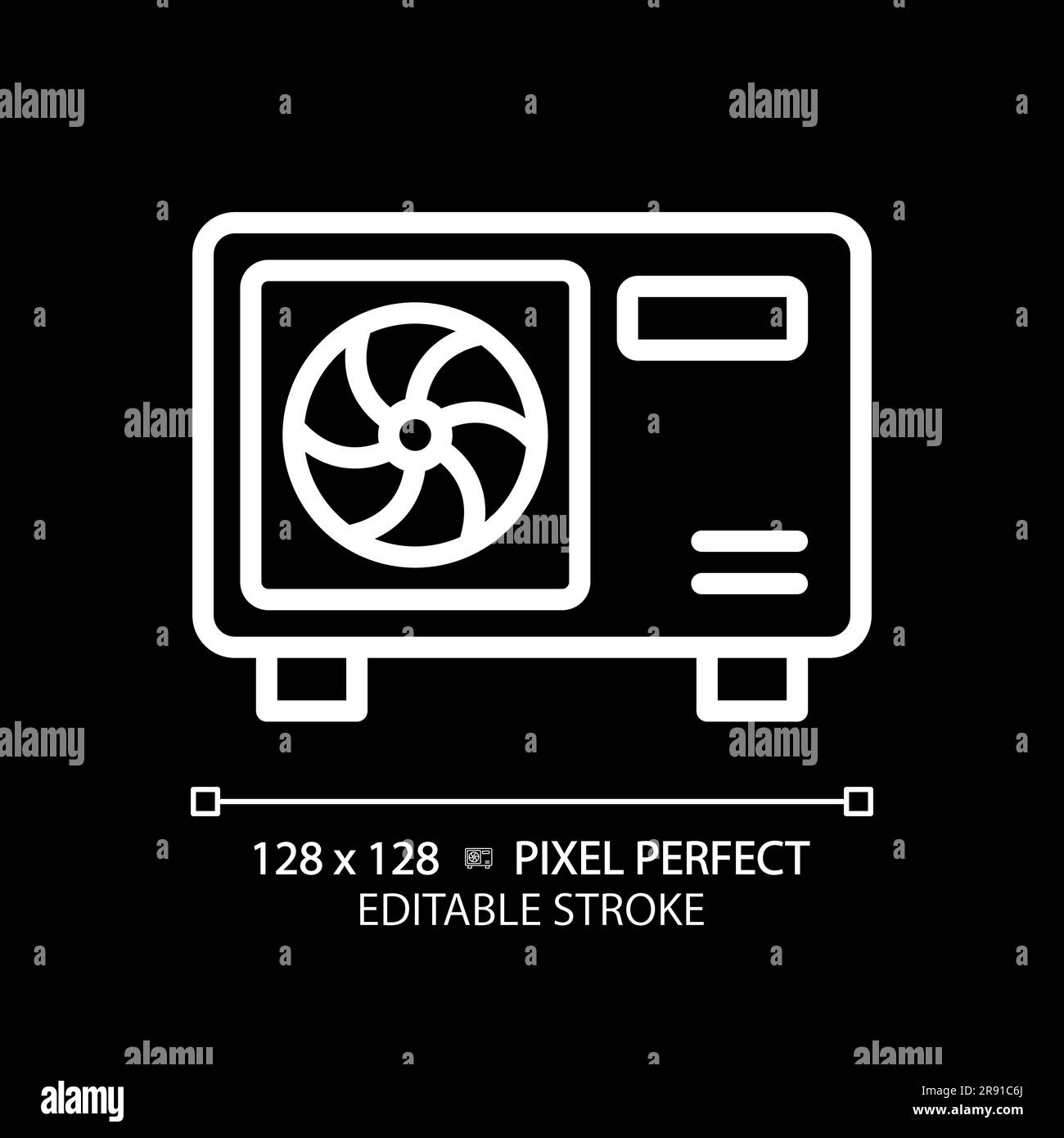 Ac compressor unit white linear icon for dark theme Stock Vector Image ...