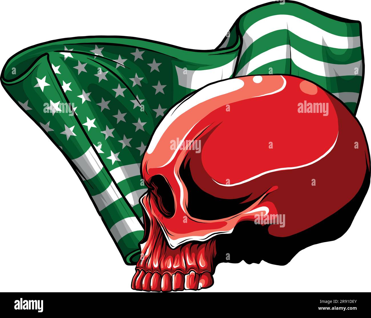 vector illustration of American flag with skull Stock Vector Image & Art Alamy