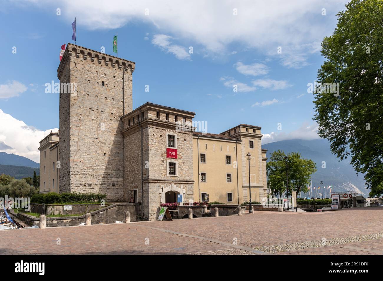 Riva town museum (Museo Civico) housed in the castle or fortress, the Rocca. Riva, Lake Garda, Italy, Europe Stock Photo