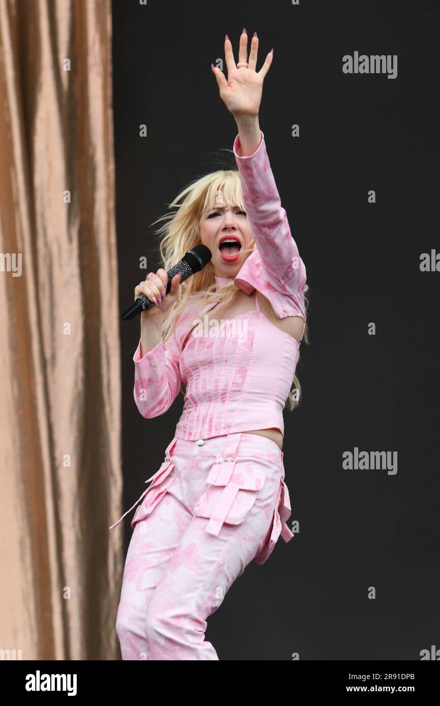 Somerset, UK. 23 June 2023. Carly Rae Jepsen performing at the Other ...