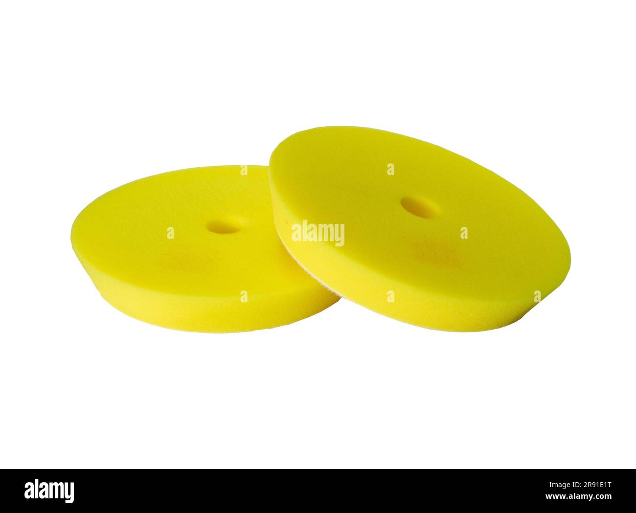 Special multicolored sponges for polishing the car after painting on a