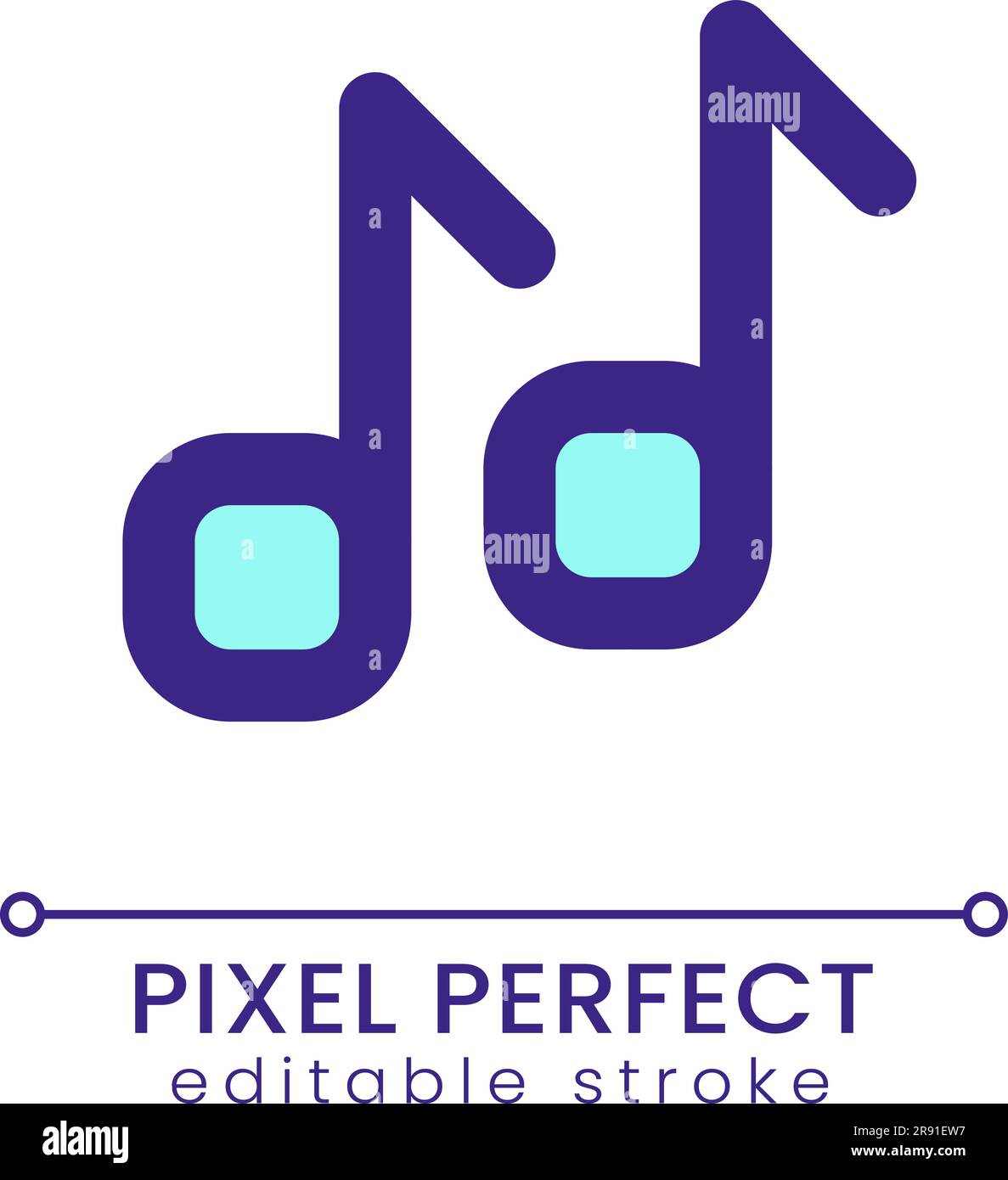 Musical notes pixel perfect RGB color ui icon Stock Vector