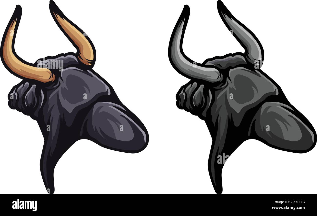 Bull Face Illustration. Wild. Face. Vector Stock Vector Image &amp; Art - Alamy