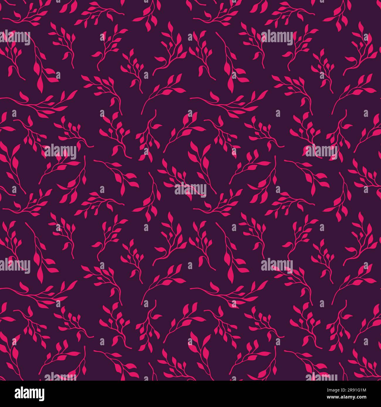 Floral branch leaves seamless pattern Stock Vector