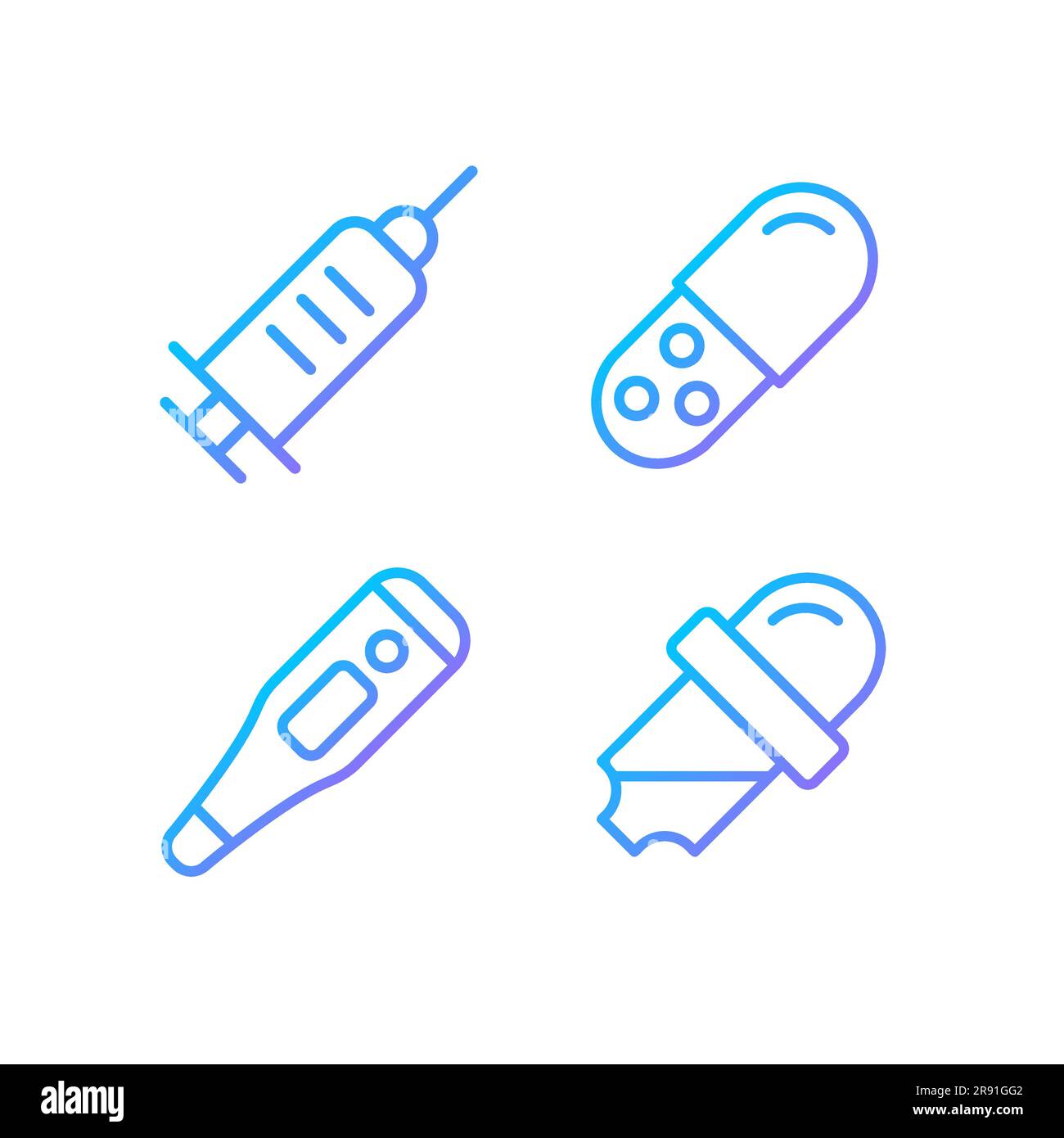 Clinical equipment pixel perfect gradient linear vector icons set Stock Vector