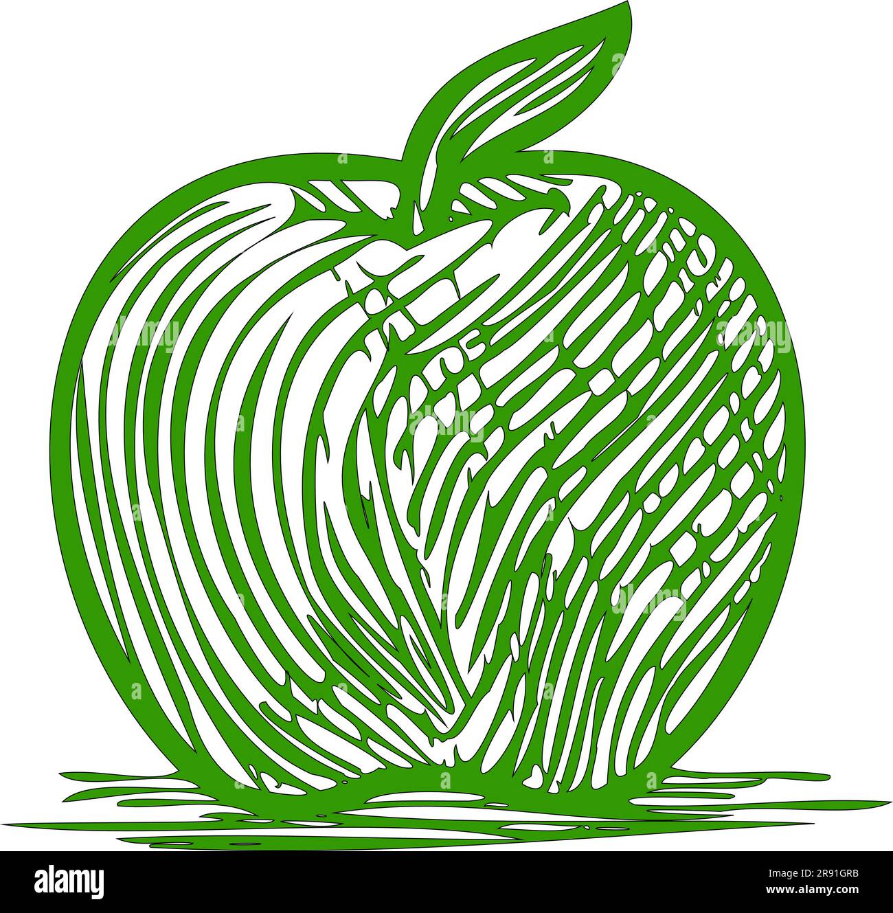 Green Apple Vector Illustration Stock Vector