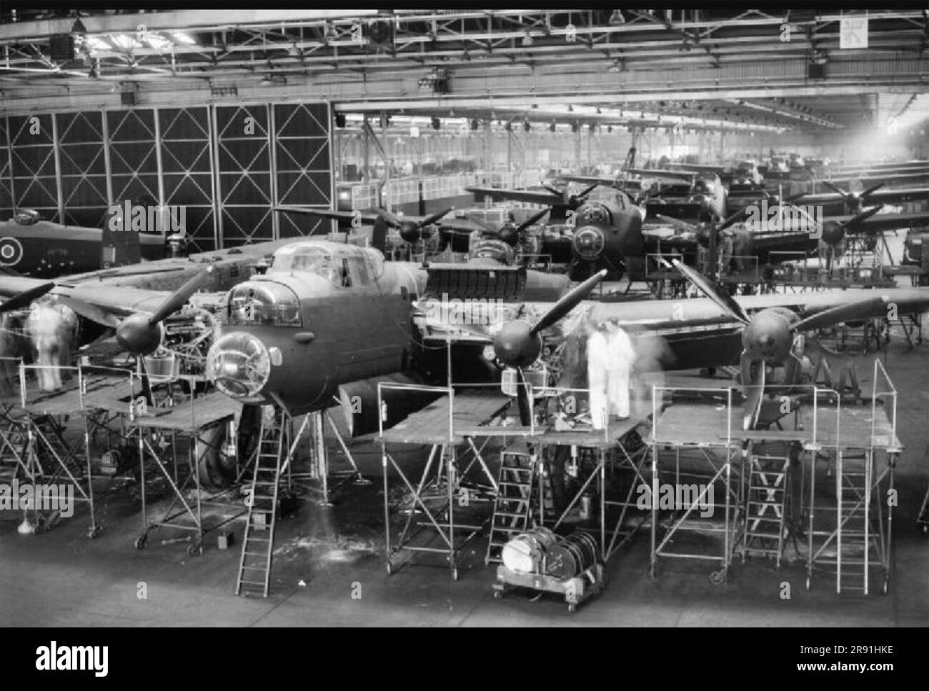 AVRO LANCASTER  The Woodford, Cheshire, assembly line in late 1942 Stock Photo