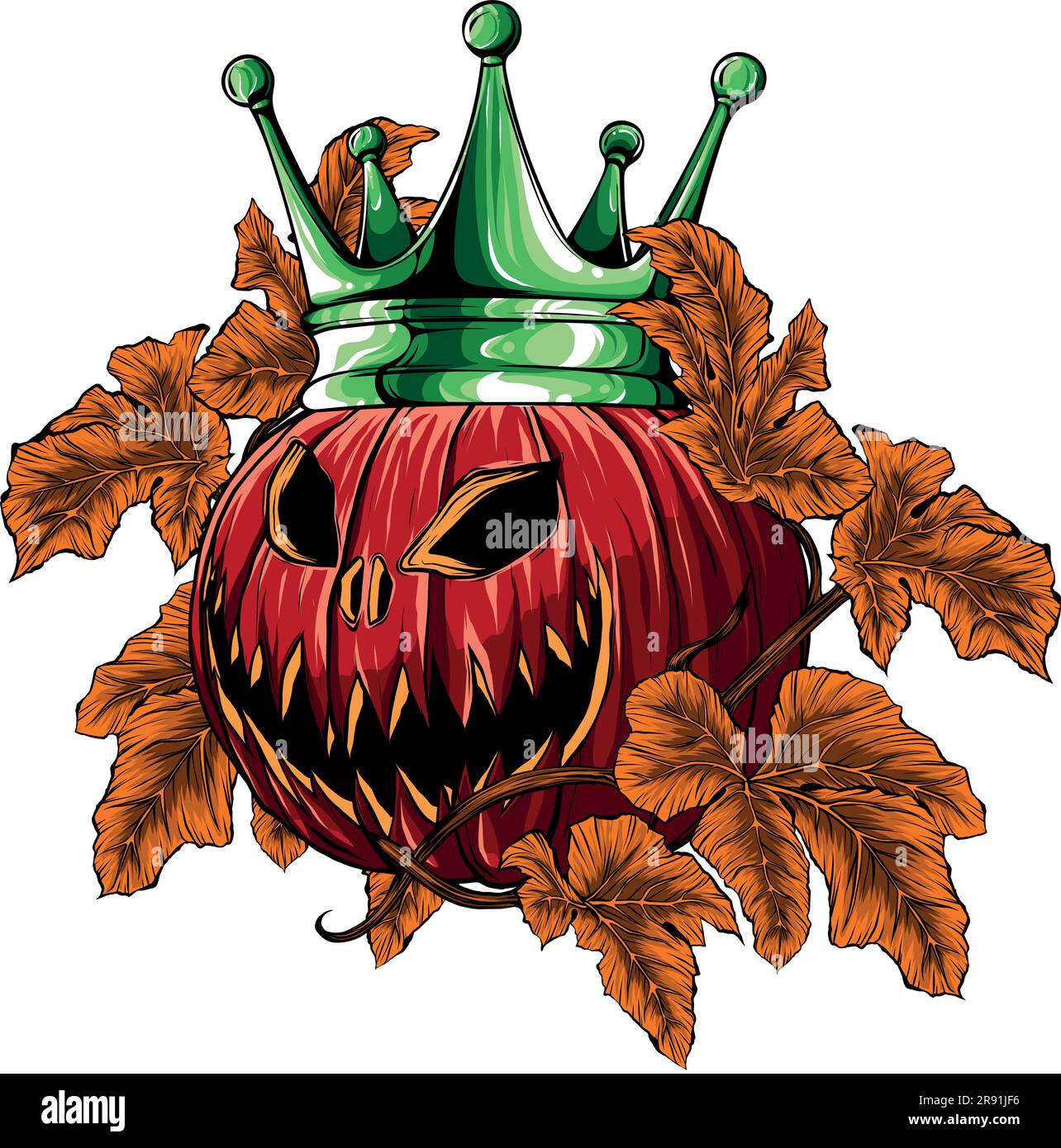 Happy Halloween Pumpkin King vector illustration on white background