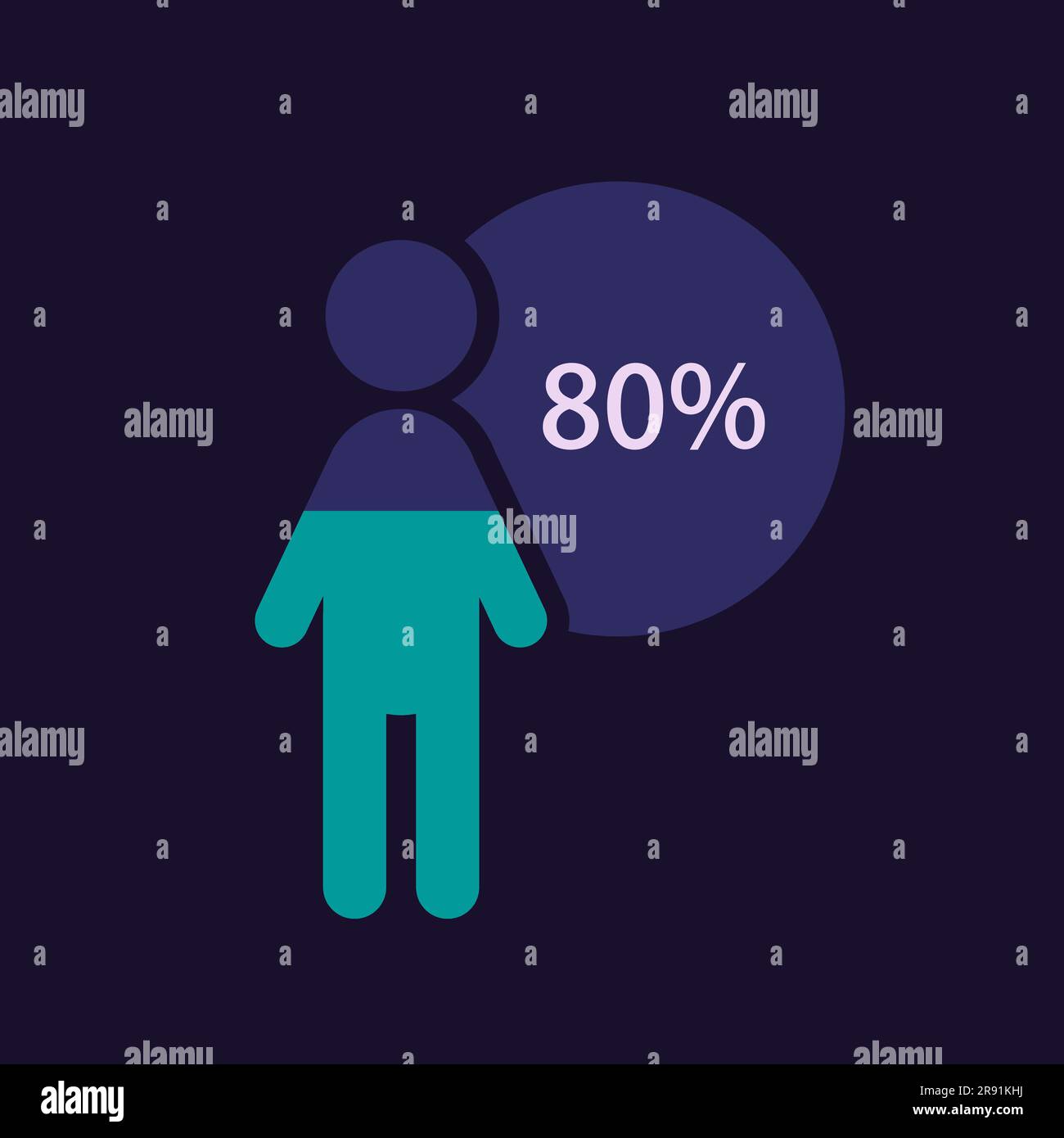 Male population infographic chart design template for dark theme