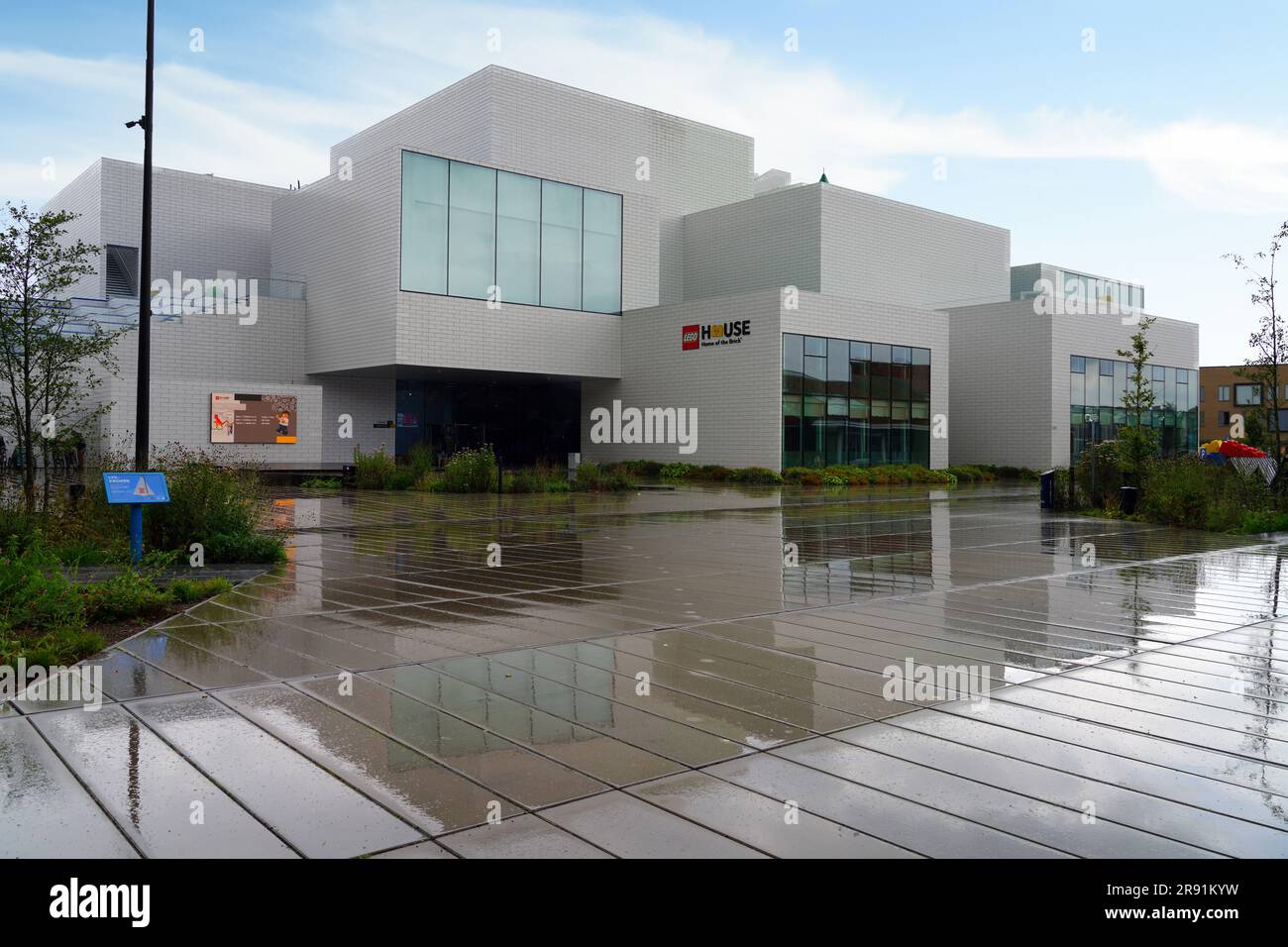 BILLUND, DENMARK –21 AUG 2022- View of Lego House, known as Home of the Brick, located near Legoland and the headquarters of The Lego Group in Billund Stock Photo