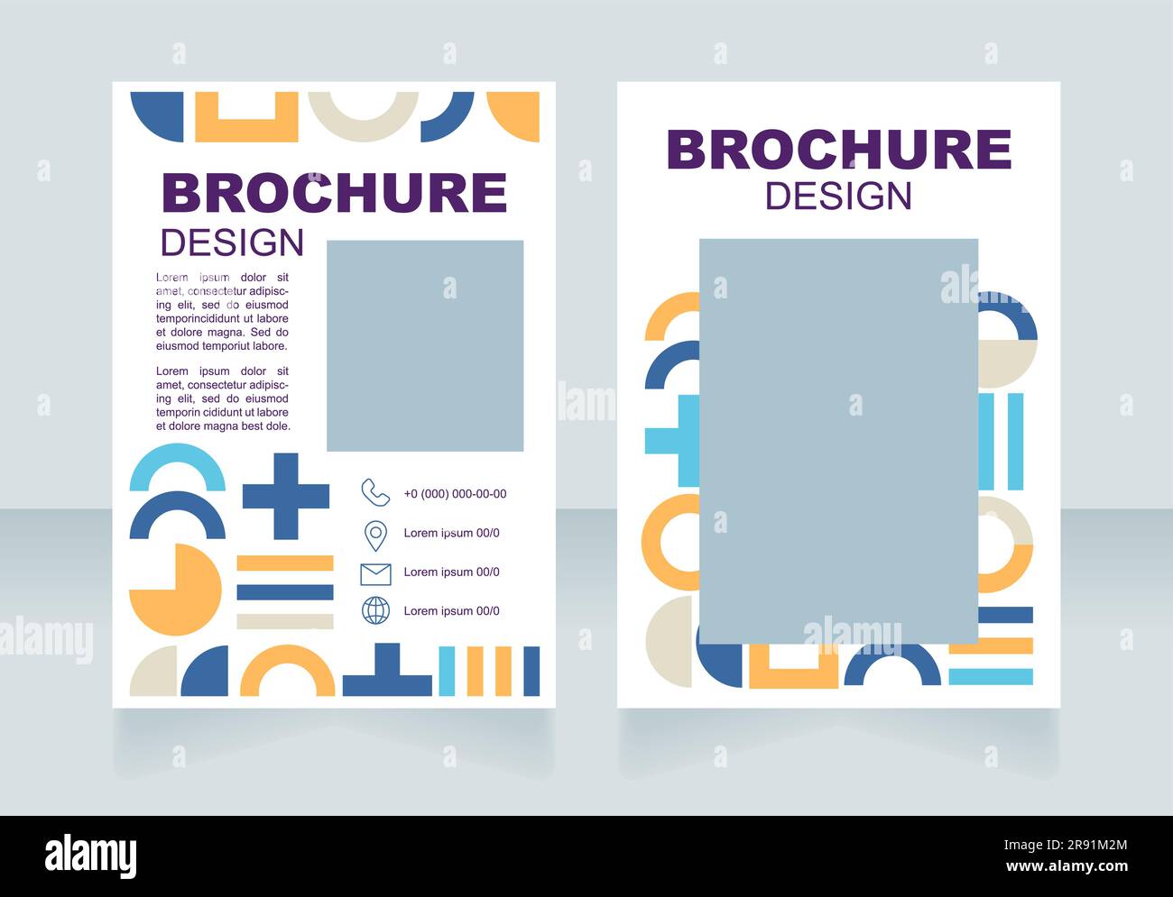 Contemporary art gallery promo blank brochure layout design Stock