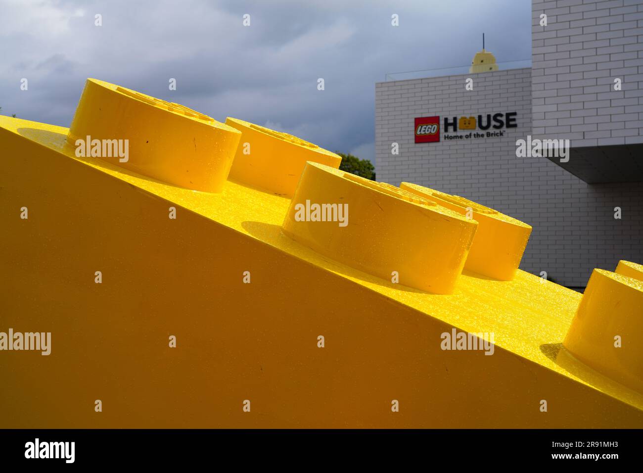 BILLUND, DENMARK –21 AUG 2022- View of Lego House, known as Home of the Brick, located near Legoland and the headquarters of The Lego Group in Billund Stock Photo