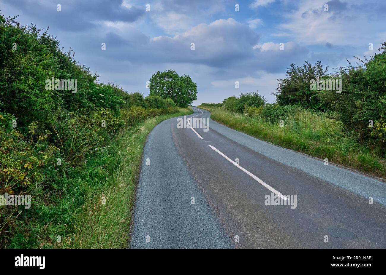 The B1153 between Docking and Brancaster, Norfolk Stock Photo